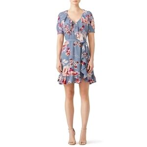 Jill Stuart Sheila Floral Faux Wrap Dress Size Small